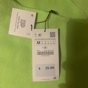 Zara lime green tank